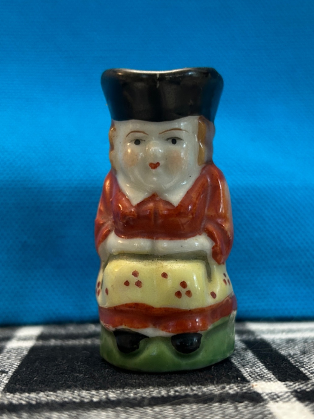 Vintage Toby Jug Creamer 2” Colonial Woman
